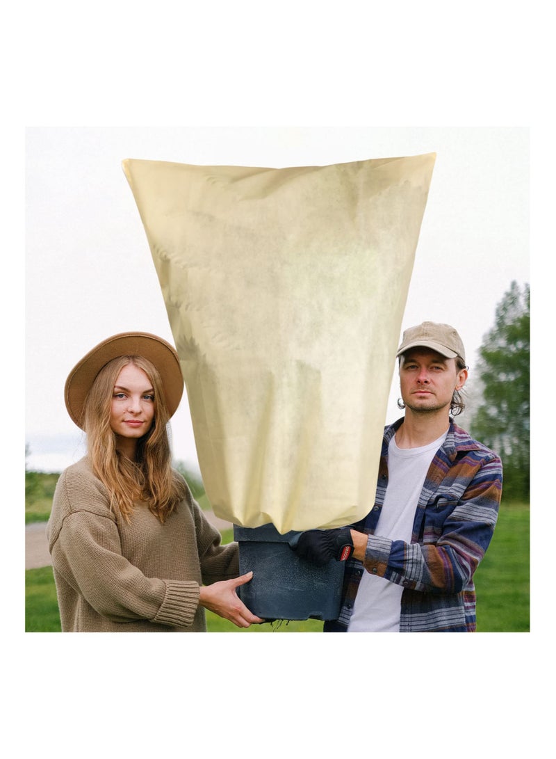 Thicker Winter Plant Cover for Frost Protection, Adjustable Drawstring Bags for Fruit Trees and Shrubs, 3 Pack Garden Jacket with Zipper, 80 x 120 cm