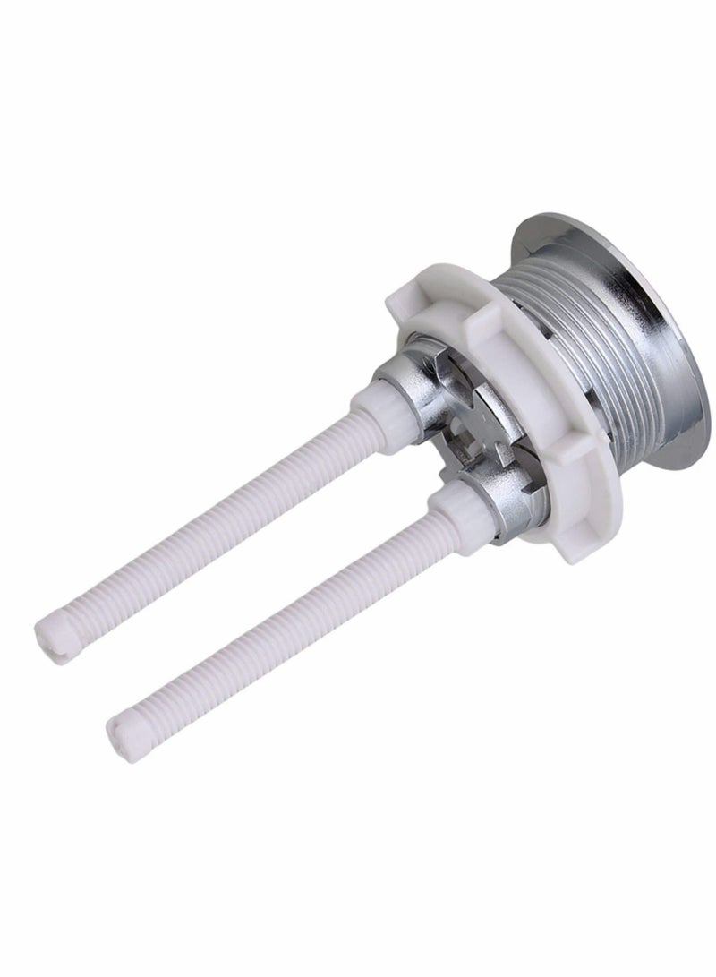 Dual Push Toilet Flush Button, Plastic Adjustable Top Water Tank Buttons Rods Button with 38mm Hole in the Cistern Lid, Thread for Replacement Accessories