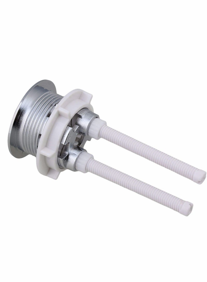 Dual Push Toilet Flush Button, Plastic Adjustable Top Water Tank Buttons Rods Button with 38mm Hole in the Cistern Lid, Thread for Replacement Accessories