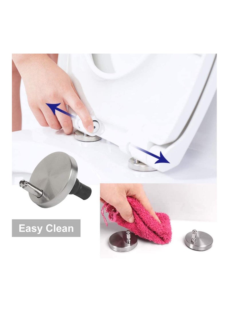 Toilet Seat Hinges Top Fixings Universal Replacement Rubber Well Nuts Screws for Blind Holes Fittings 1 Pair Expanding Quick Release Fix