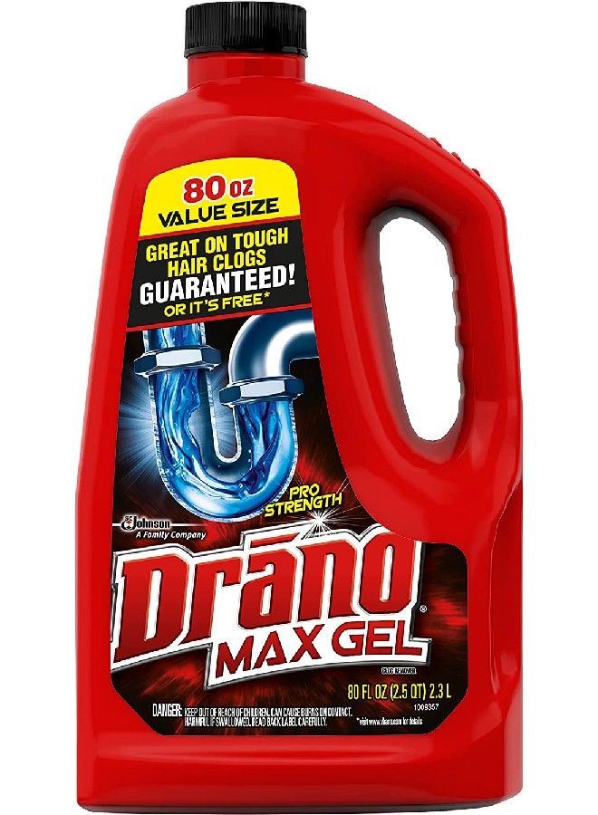 Drano Clog Remover: 80oz Powerhouse for Clear Drains, Drain Cleaner, Plumbing Solution, Heavy Duty Drain Cleaner, Drain Unblocker, Pipe Cleaner, Drain Maintenance