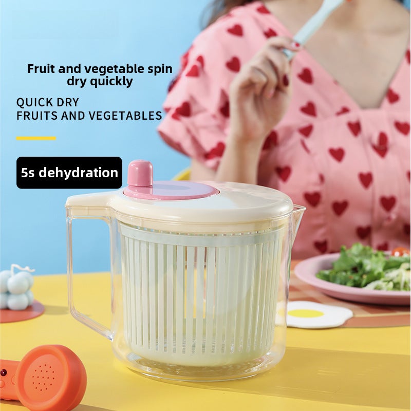 Salad Spinner Kitchen Vegetable DryerBlue and Pink Blue and Pink