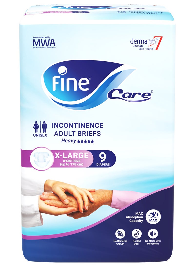 Pack Of 9 Incontinence Adult Diapers Breifs, XL