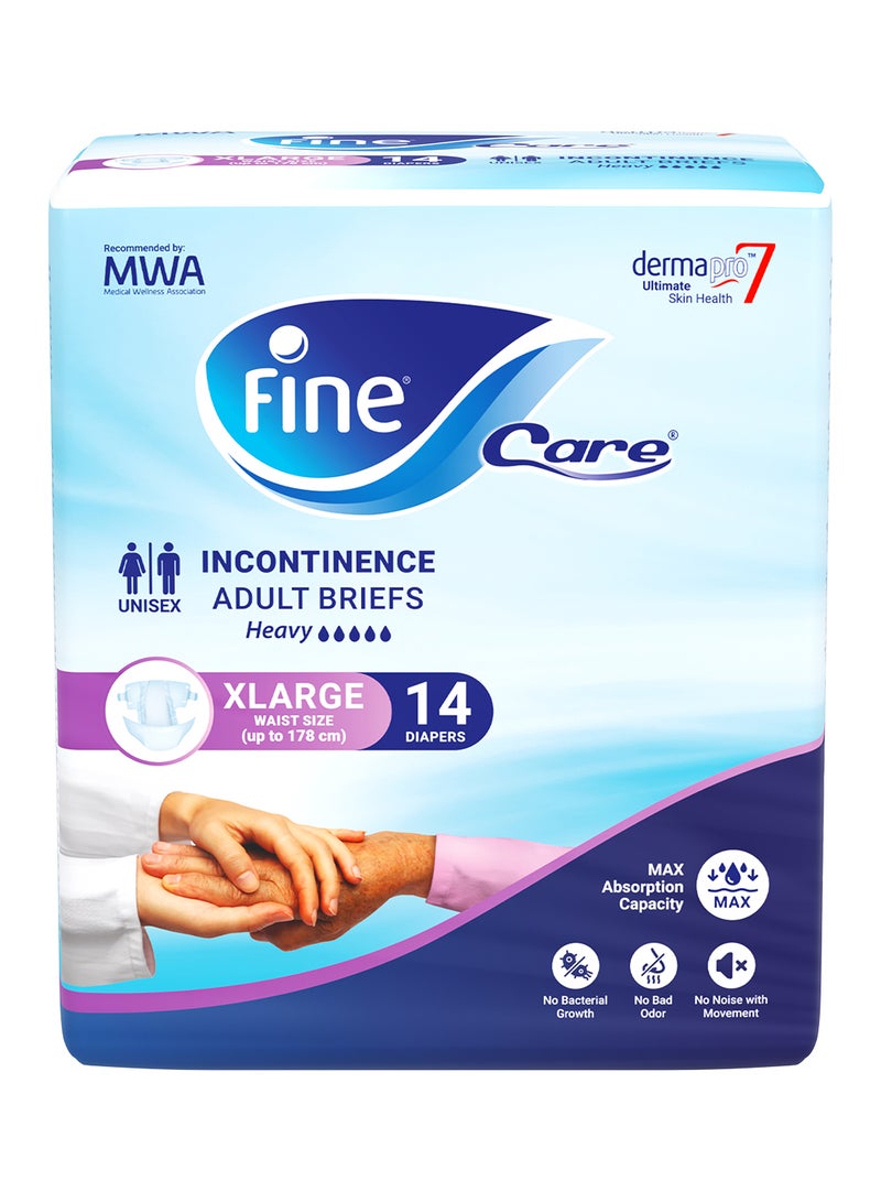 Pack Of 14 Incontinence Adult Diapers Breifs, XL