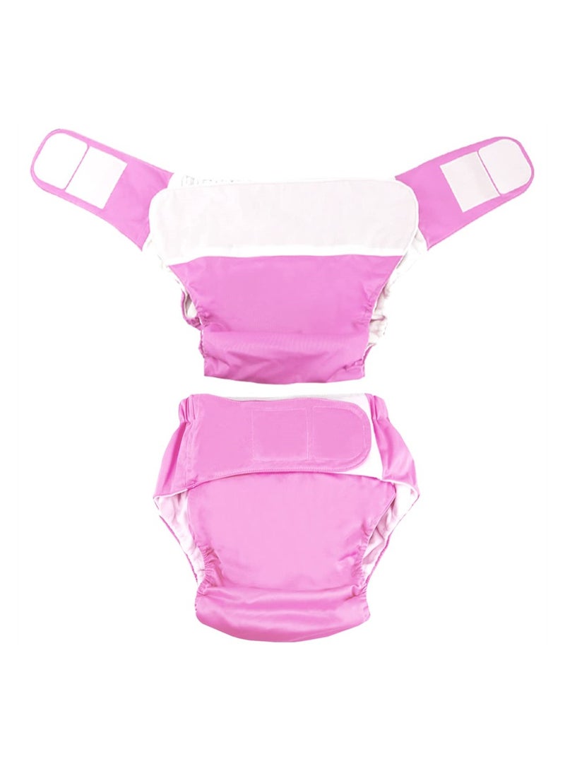 Adjustable Waterproof Reusable Cloth Diapers for Adults Maximum Absorbency for Incontinence Care Ideal for Elderly Pregnant and Disabled Users Pink