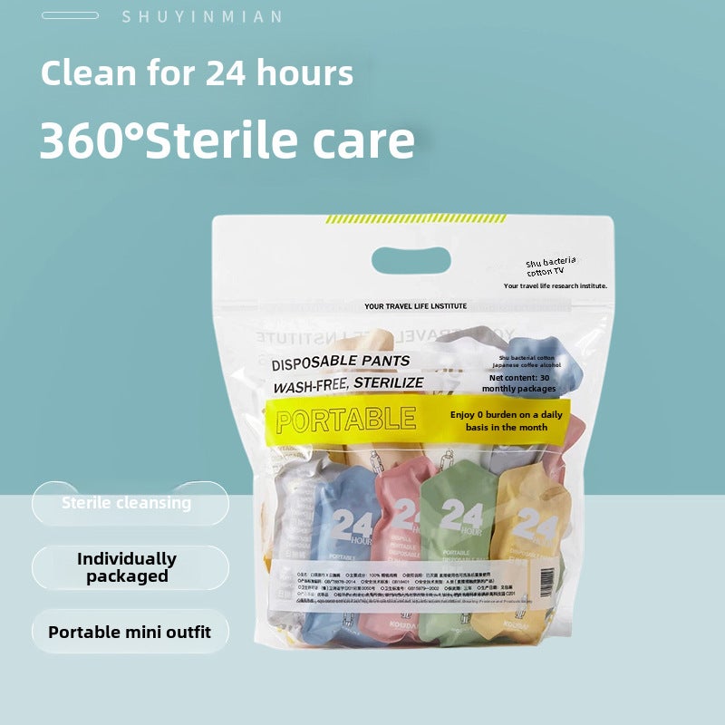 Disposable Maternity Underwear for Travel [30 pack] Morandi mixed color sterilization