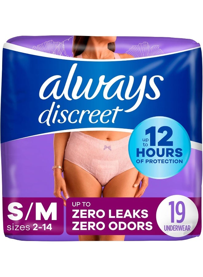 Incontinence & Postpartum Underwear For Women Size Small/Medium White Maximum Absorbency Disposable 19 Count