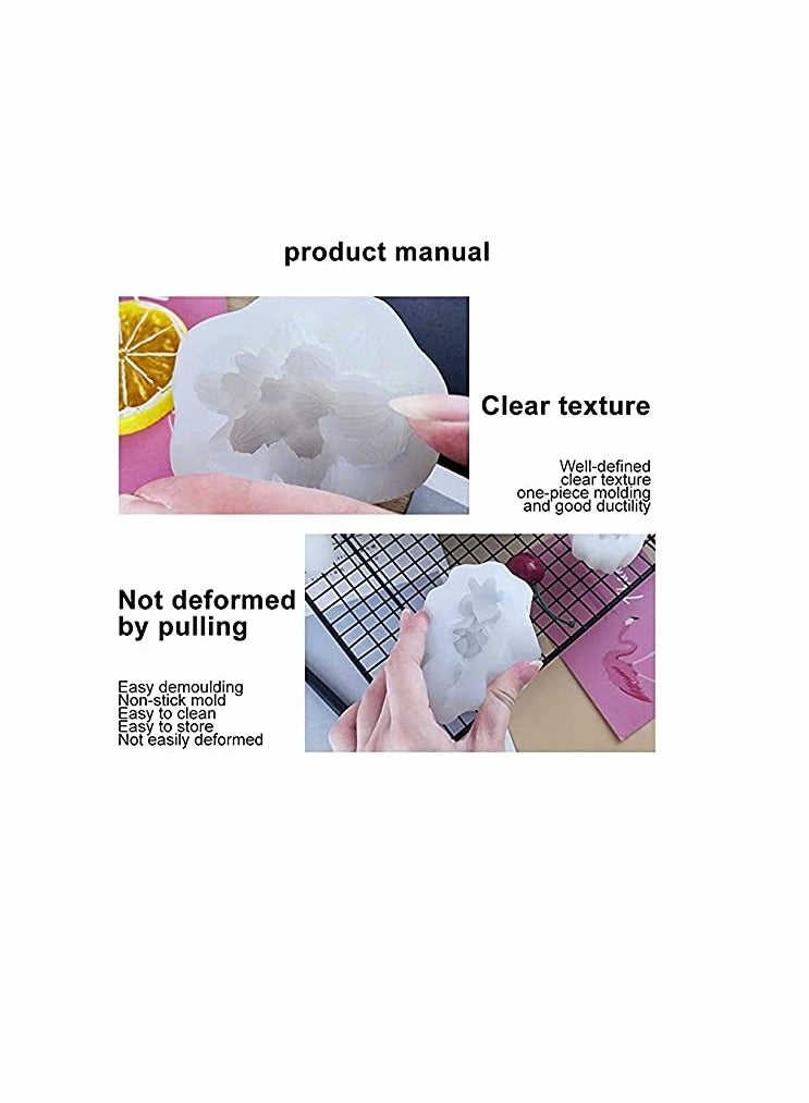 4 Pcs Succulent Silicone Moulds Plants Mould for Making Cake Decoration DIY Candle Fondant Soap Chocolate and Epoxy Resin Crafts
