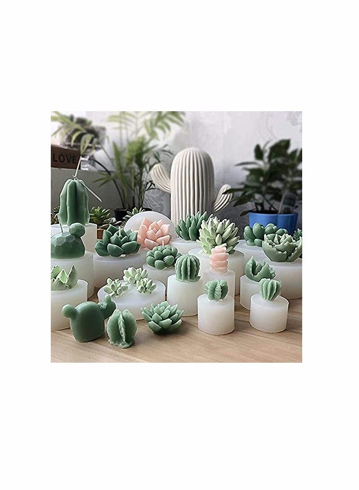 4 Pcs Succulent Silicone Moulds Plants Mould for Making Cake Decoration DIY Candle Fondant Soap Chocolate and Epoxy Resin Crafts