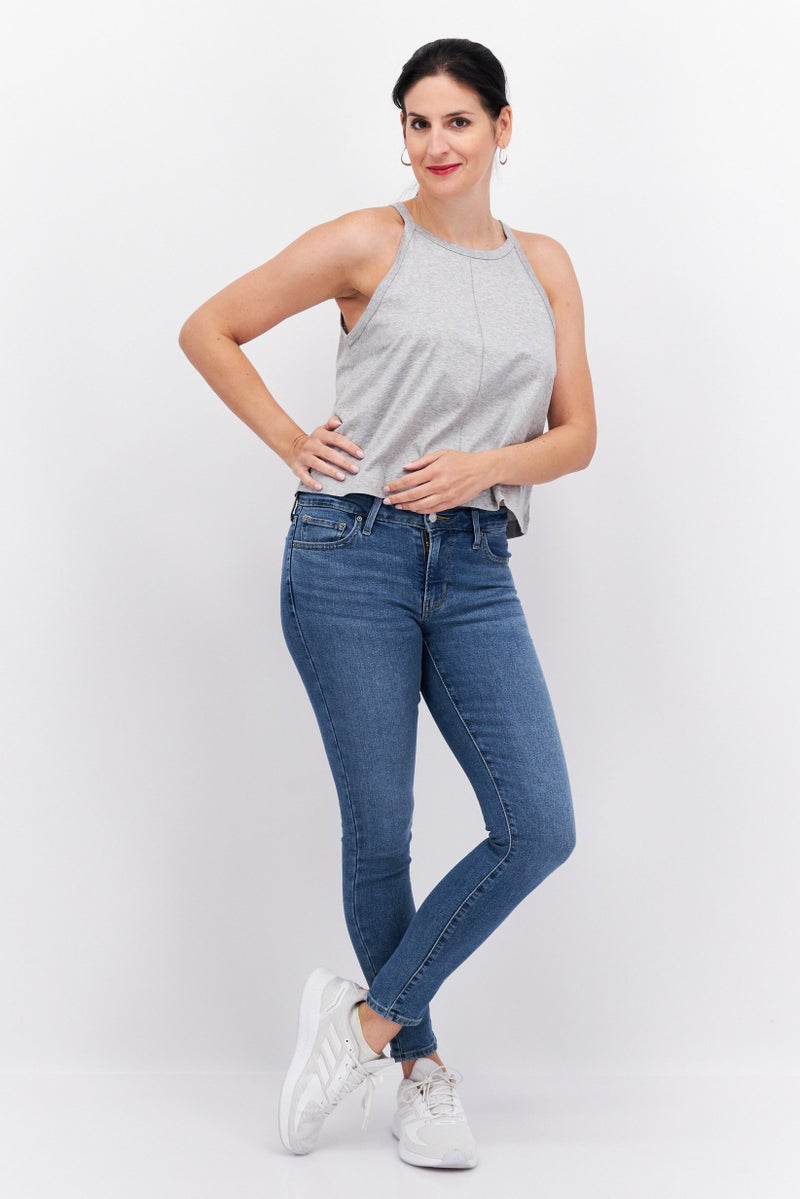 Women Tie Neck Sleeveless Plain Top, Grey