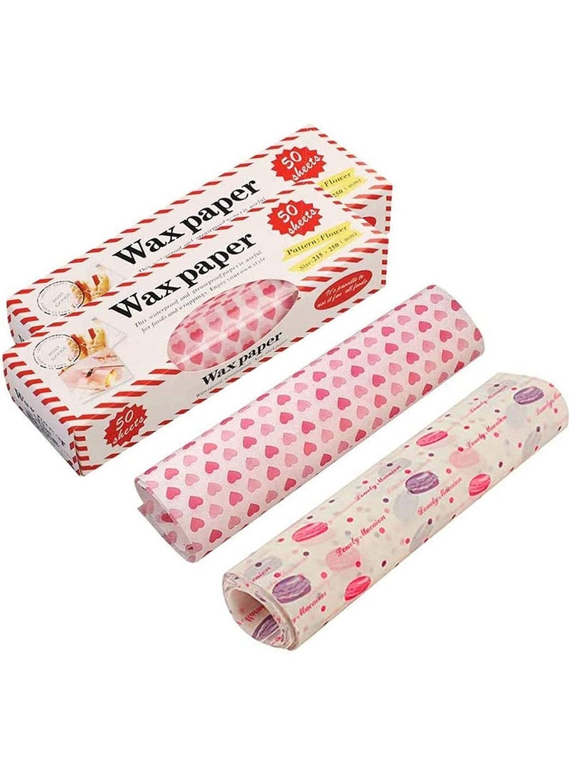 Baking Food Packaging Paper Wax Paper Food Grade Grease Paper Food Wrappers Wrapping Paper For Bread Sandwich Burger Fries Oil Paper Baking Tools Disposable Candy Baking Oil-Proof Package Paper 100 Pc