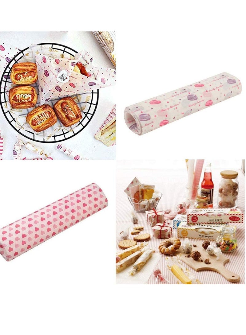 Baking Food Packaging Paper Wax Paper Food Grade Grease Paper Food Wrappers Wrapping Paper For Bread Sandwich Burger Fries Oil Paper Baking Tools Disposable Candy Baking Oil-Proof Package Paper 100 Pc