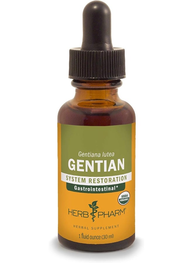 Certified Organic Gentian Liquid Extract For Digestive Support 1 Ounce