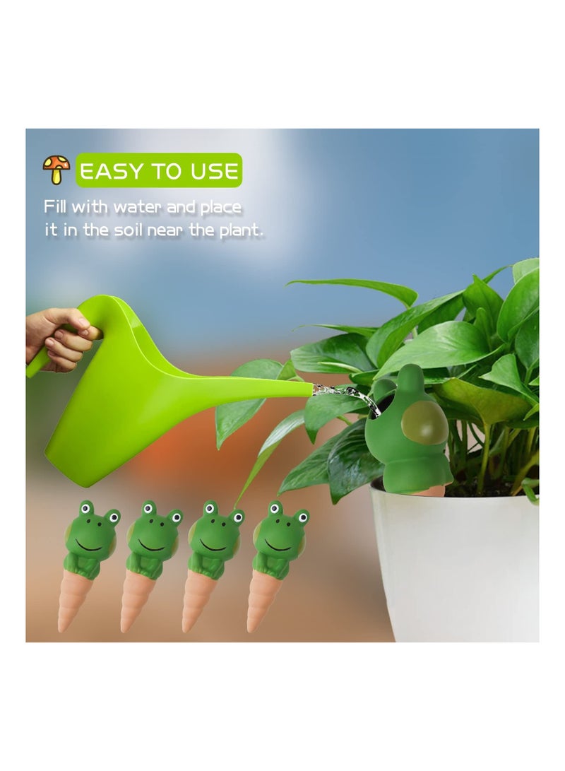 4PCS Terracotta Watering Spikes, Automatic Plant Waterer Devices Frog Themed Watering Globes Terracotta Spike Watering System Decorative Frog Plant Waterer for Indoor/Outdoor Plants Potted Plants