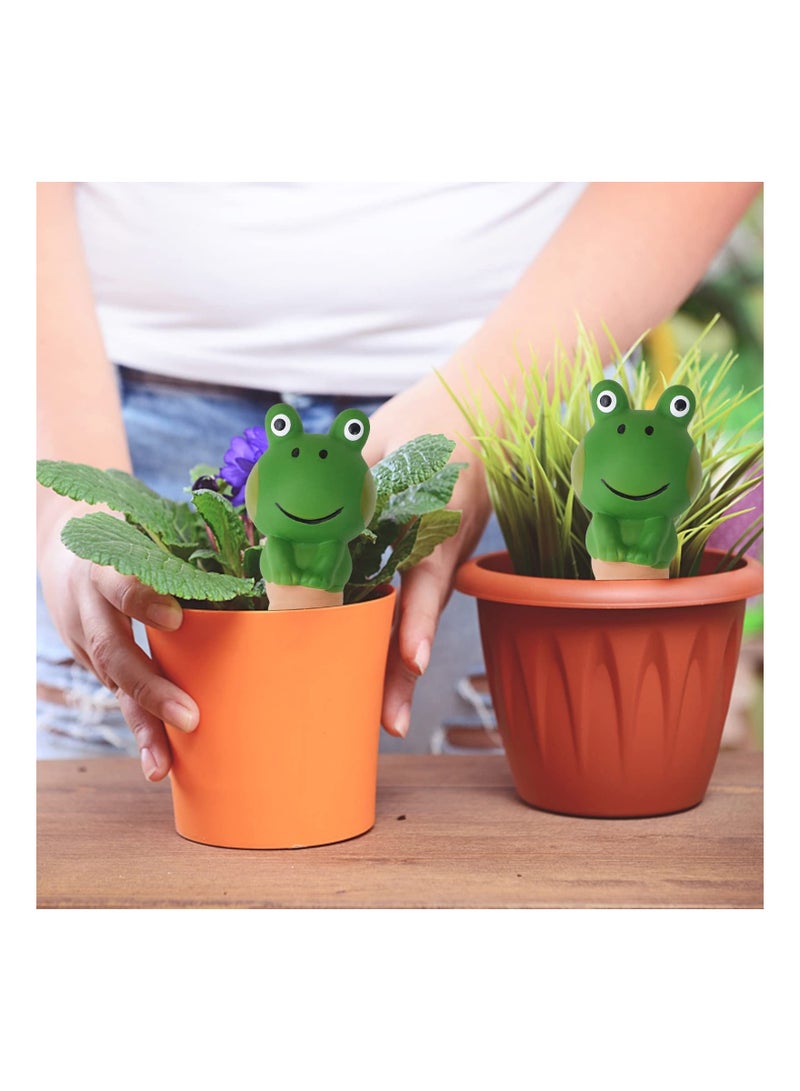 4PCS Terracotta Watering Spikes, Automatic Plant Waterer Devices Frog Themed Watering Globes Terracotta Spike Watering System Decorative Frog Plant Waterer for Indoor/Outdoor Plants Potted Plants