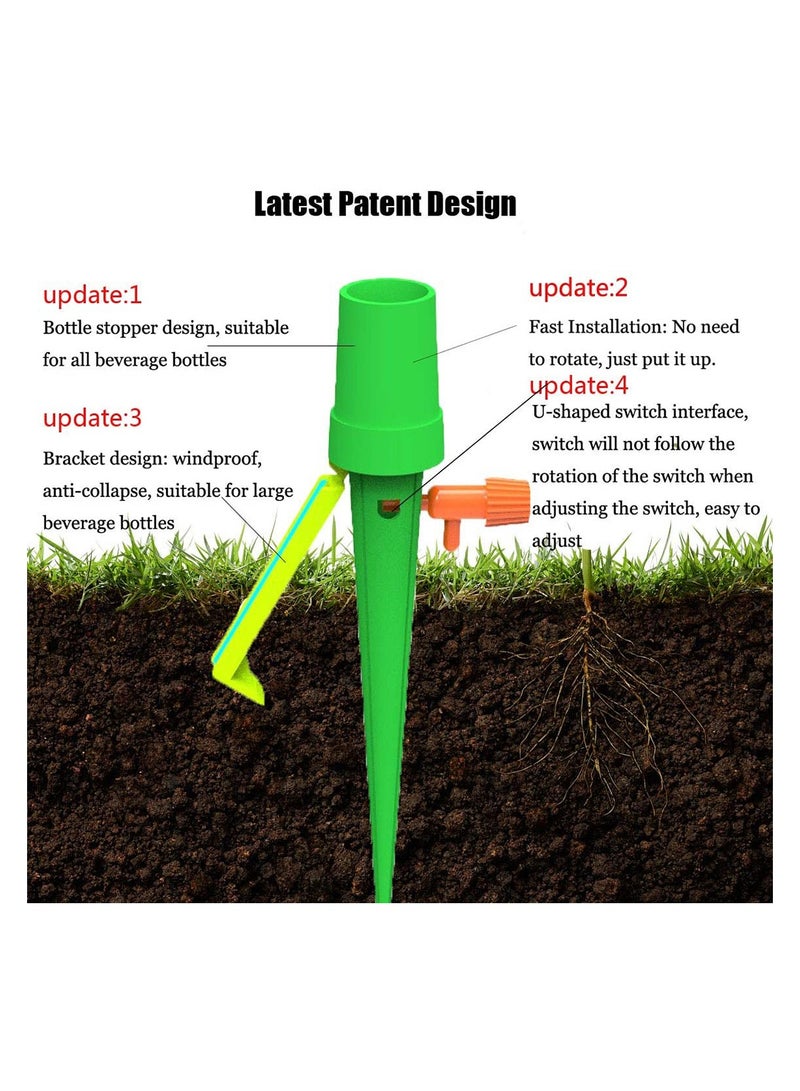 Plant Watering Devices Drip Irrigation Self Spikes with Anti tilt Bracket Valve Control Switch Slow Release Vacation Plants System 12 Pack