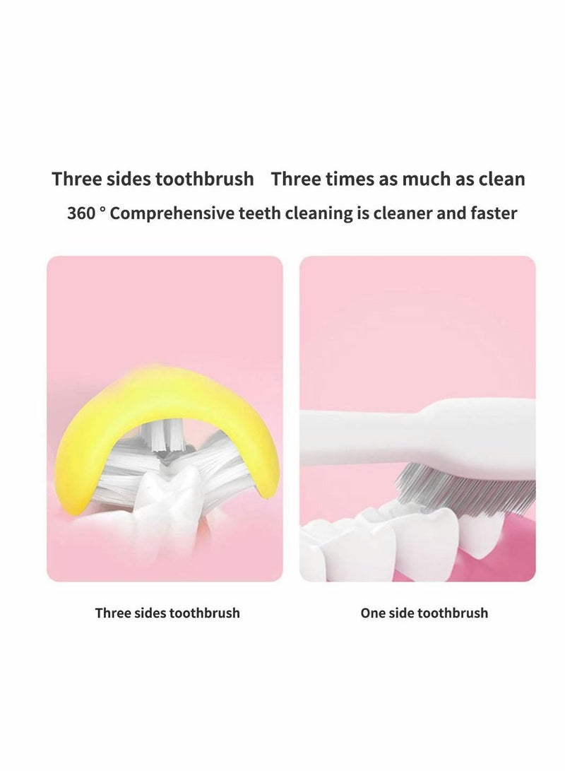 3D toothbrushes for Adults+Kids Sided Wrapped Tooth Brush Oral Care 3 Count Toothbrush Manual Soft Toothbrush Protect Teeth and Gums