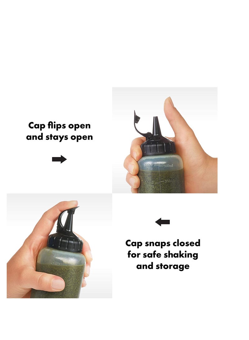 Squeeze Bottles, Plastic, Wide Mouth with Caps, Clear, Plastic Squeeze Squirt Condiment Bottles with Twist On Cap Lids - Perfect for Condiments, Oil, Icing, Liquids