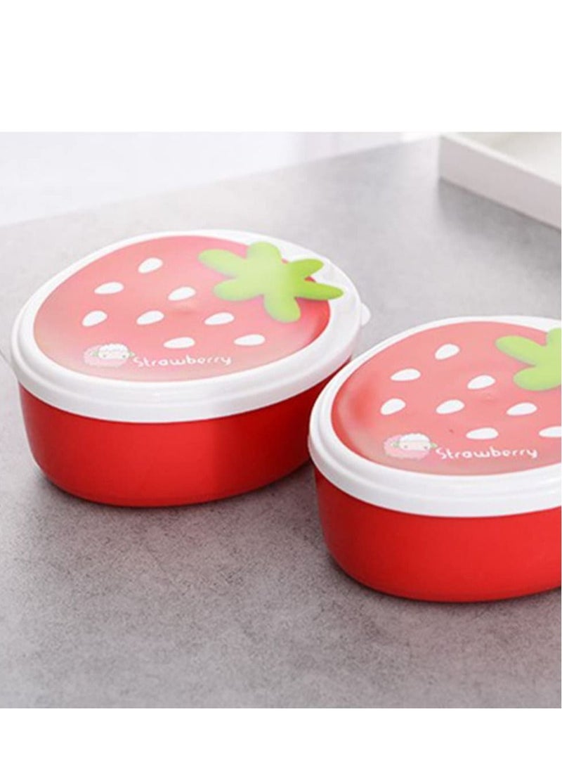 4pcs Strawberry Bento Box Set portable food container leakproof reusable lunch holder for Kids Adults and Outdoor Adventures