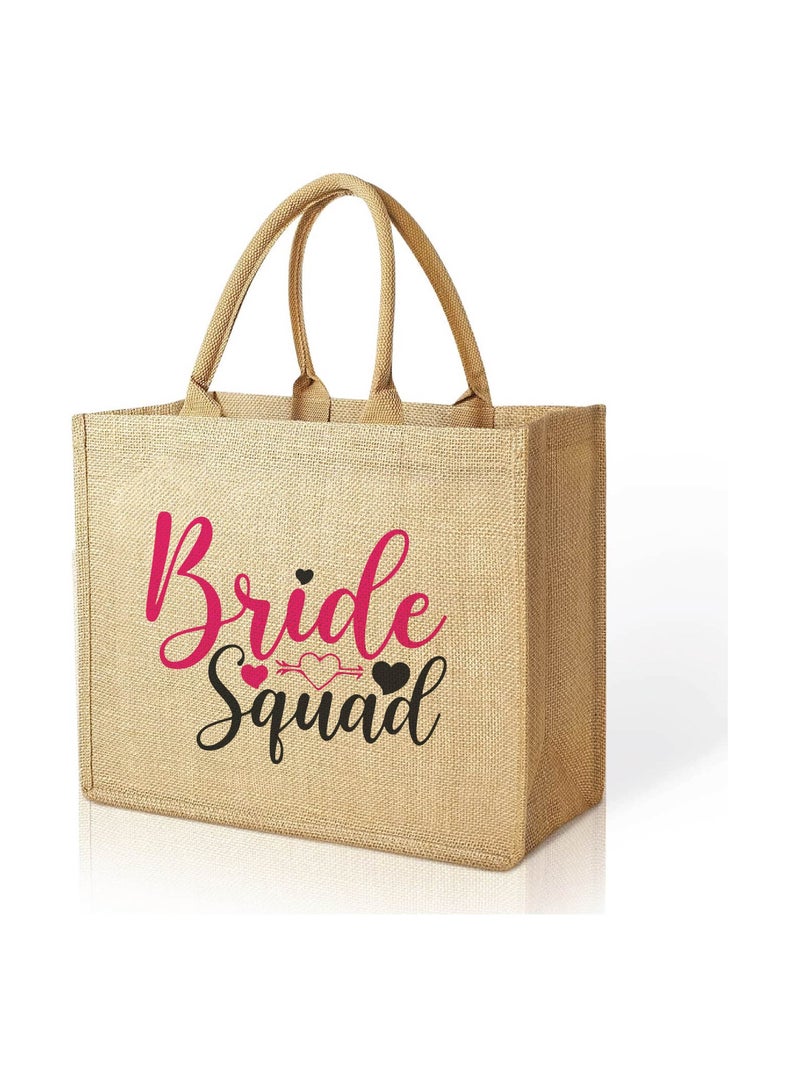 Bride Squad Jute Totes for the Perfect Party Favor - Bridesmaids - Besties - Bags for the Perfect Wedding Squad - Gift Set for Bride Squad