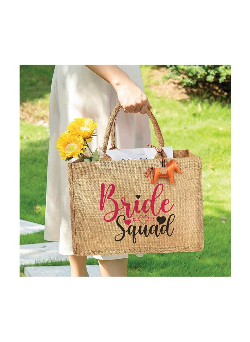 Bride Squad Jute Totes for the Perfect Party Favor - Bridesmaids - Besties - Bags for the Perfect Wedding Squad - Gift Set for Bride Squad