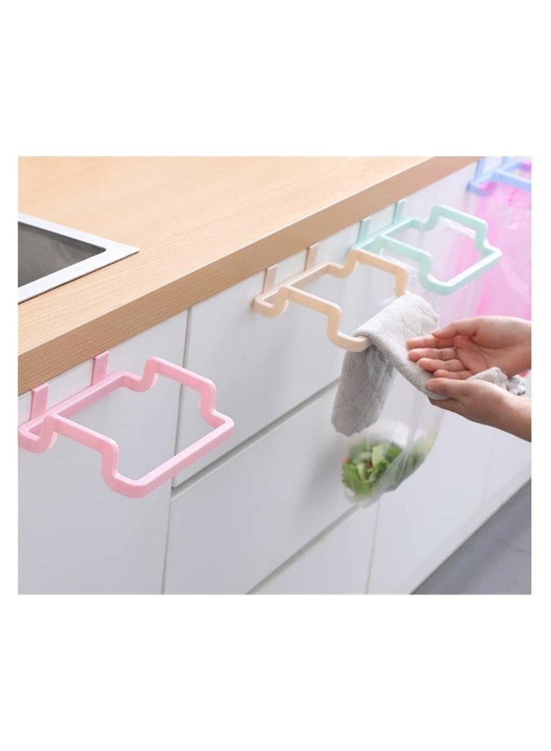 4 Packs Grocery Bag Holder Hanging Trash Garbage Bag Holder Storage Rack for Kitchen Cupboard Cabinets Doors