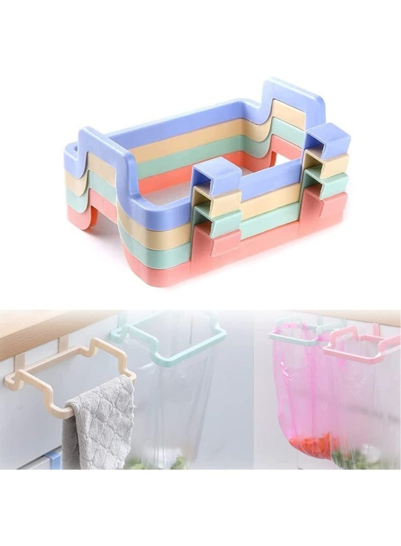 4 Packs Grocery Bag Holder Hanging Trash Garbage Bag Holder Storage Rack for Kitchen Cupboard Cabinets Doors