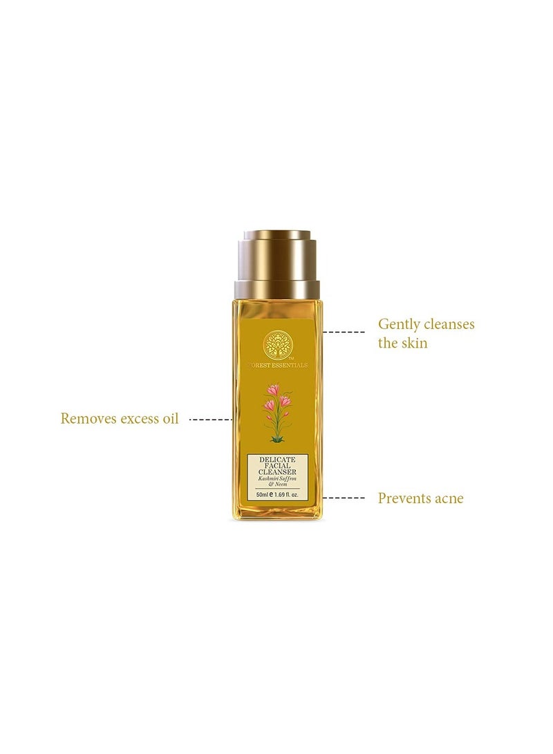 Forest Essentials Delicate Facial Cleanser with Kashmiri Saffron & Neem 50ML