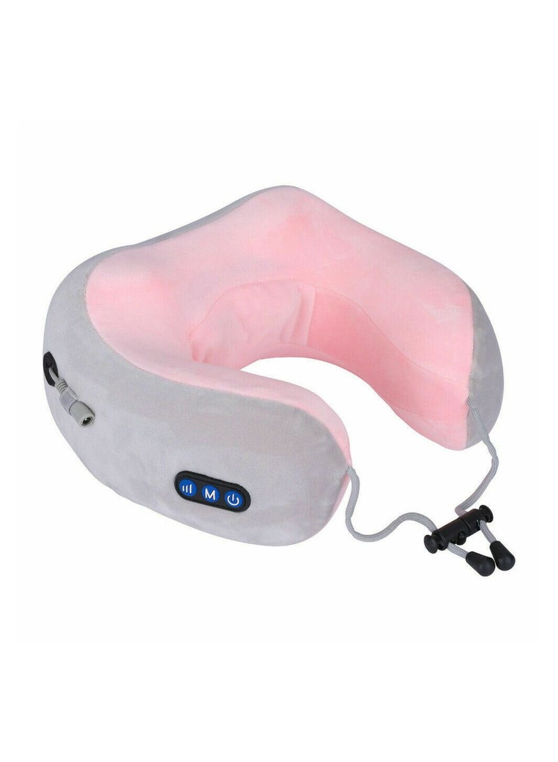 Rechargeable Electric U Shaped Memory Foam Kneading Vibration Neck Head Support Pillow Travel Massager Relief Cervical Pain for Muscles Fatigue And Muscle Soreness Suitable for Travelling