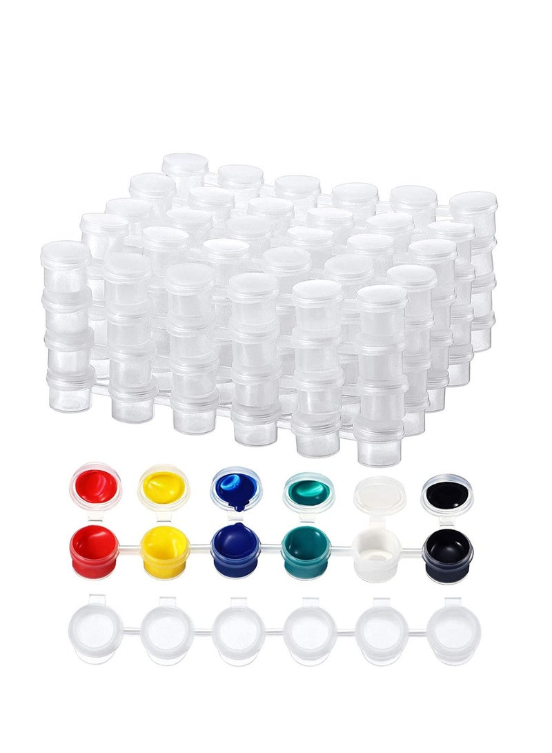 Empty Paint Strips Paint Cup Pots Clear Storage Containers Painting Arts Crafts Supplies for Classrooms Schools Paintings Art Festivals, 144 Pots in Total 24 Strips (2 ml/ 0.07 oz)