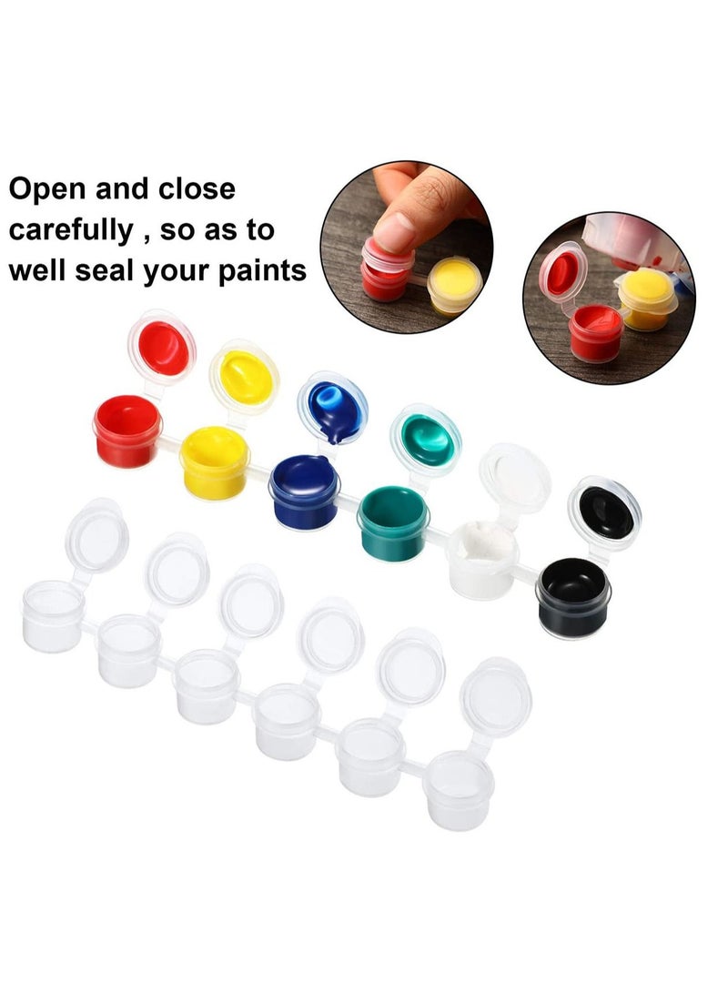 Empty Paint Strips Paint Cup Pots Clear Storage Containers Painting Arts Crafts Supplies for Classrooms Schools Paintings Art Festivals, 144 Pots in Total 24 Strips (2 ml/ 0.07 oz)