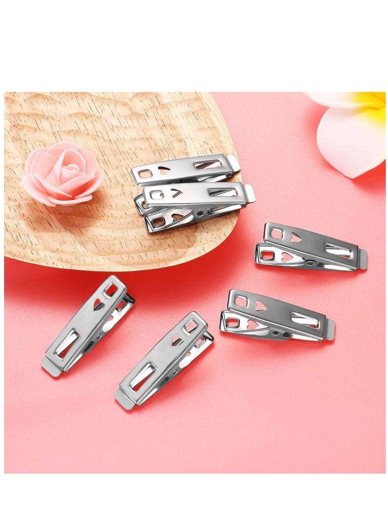 40pcs Stainless Steel Clothes Pegs Metal Clips Socks Clips Clothes Pins Multifunctional Clothing Clamps