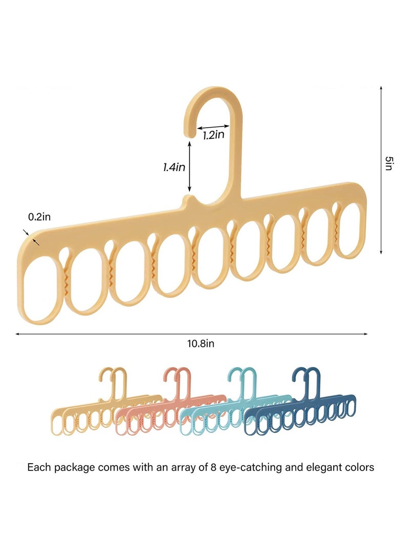 8-Pack 9-Hole Clothes Hangers Organizer Set, Multifunction Hanger Space-Saving Wardrobe Drying Racks Clothes Storage for Scarf, Socks, Laundry Home Dormitory