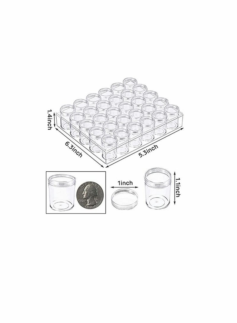 5D Embroidery Diamond Storage Box, Clear Plastic Bead Containers Diamond Painting Containers Organizer Storage with Lid for Jewelry DIY Art Crafts Nail Diamonds, Bead Storage