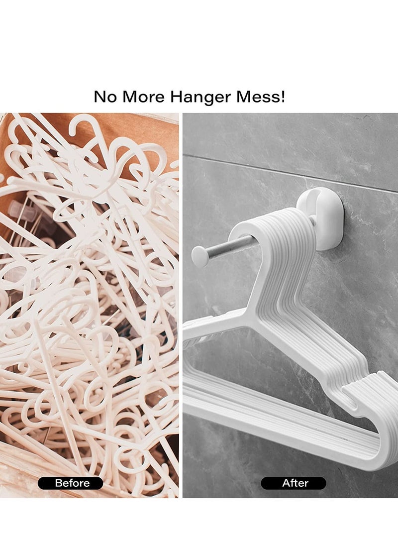 Hanger Stacker Clothes Hangers Storage Holder Set, 2PCS 304 Stainless Steel Organizer Stacker, Space Saving Caddy Stand for Closet Laundry Room