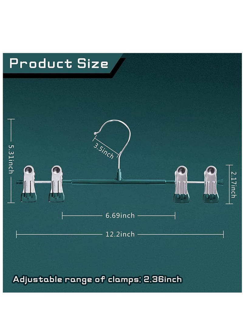 Pants Hangers with Clips Skirt Hangers Adjustable Clip Hangers Non Slip Metal Adult Baby Kids Space Saving Clothes Hangers for Closet Shorts Bottom Jeans Trouser Leggings 10 Pack