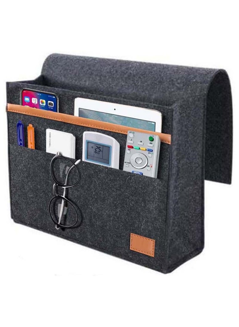 Bedside Organiser Pocket Slip Resistant Bed Pocket orgainser Felt Hanging Storage Organizer for Bed Rails Sofa Bunk Bed Felt Bedside Storage Caddy for Books Glasses Phone Tablet Remote