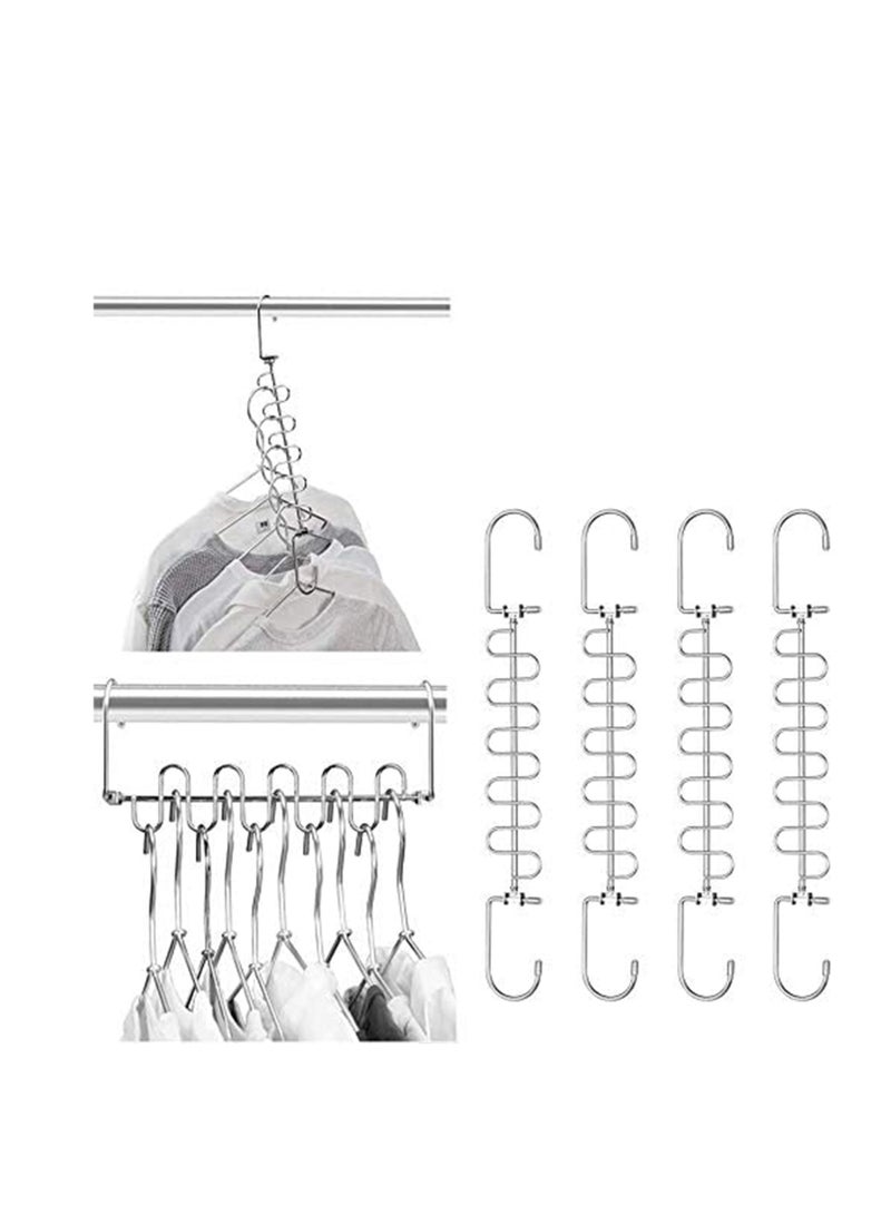 Closet Organizer, Cloth Hanger Magic Space Saving Hangers for Closet Wardrobe Closet Organization Closet System, 4 Pack