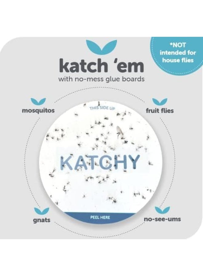 Katchy Original and Midnight Glue Board Refills 4 Pack - Indoor Insect Trap Glue Board Refills for Mosquito Gnat Moth Fruit Flies - Non-Zapper Traps for Buzz-Free Home