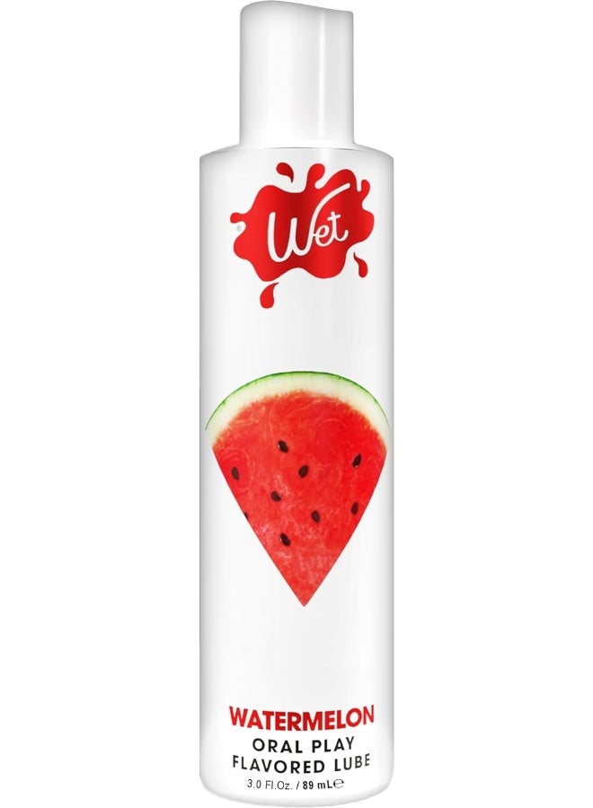 Wet Flavored Juicy Watermelon Tasty Lube 3 Fl Oz, Premium Personal Lubricant, for Men, Women and Couples, Paraben Free, Gluten Free, Stain Free, Sugar Free, Hypoallergenic