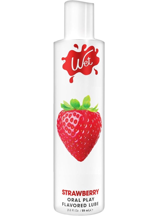 Wet Flavored Strawberry Tasty Lube, 3 Ounce, for Men, Women and Couples, Paraben Free, Gluten Free, Stain Free, Sugar Free, Hypoallergenic