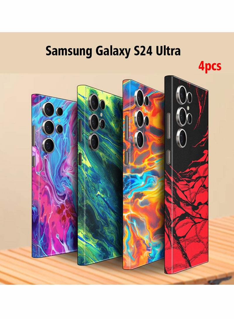 4Pcs Samsung Galaxy S24 Ultra Case Back Cover Protection,Skin Wrap for Samsung Galaxy S24 Ultra, Phone Sticker Protective Film Decal Cover for Phone Back, Camera, Frame - Not Phone Case
