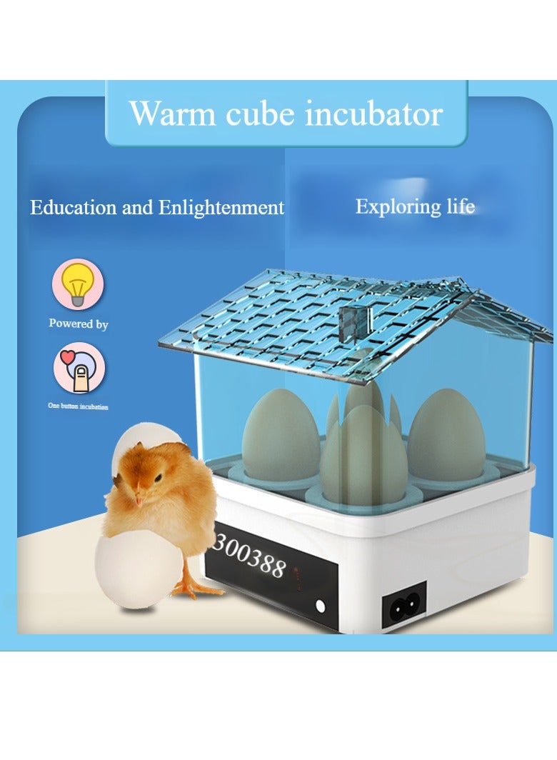 Incubator, 4-Eggs Household Mini Intelligent Automatic Egg Incubator Temperature Control Hatcher for Hatching Chicken Duck Bird Quail Poultry AC220V