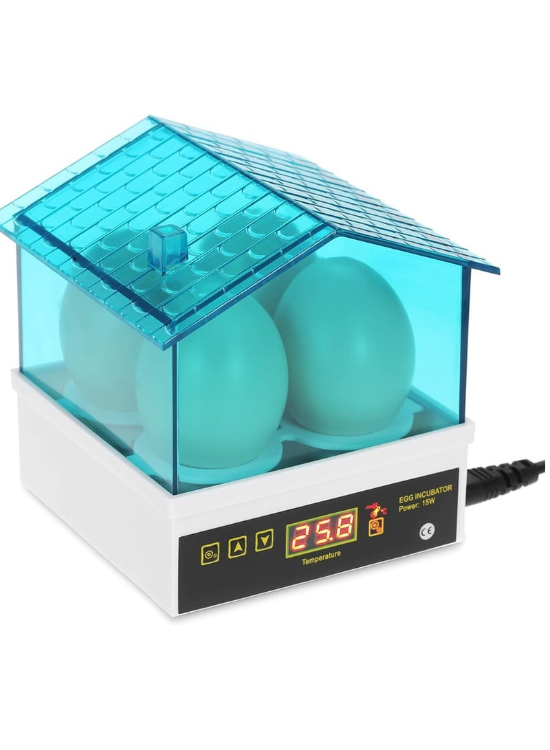 Incubator, 4-Eggs Household Mini Intelligent Automatic Egg Incubator Temperature Control Hatcher for Hatching Chicken Duck Bird Quail Poultry AC220V