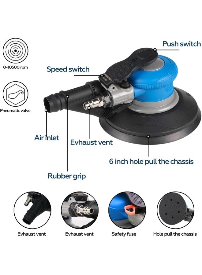 Air Orbit Sander 2.5Mm Orbit, 6″   Np4236, Heavy Duty