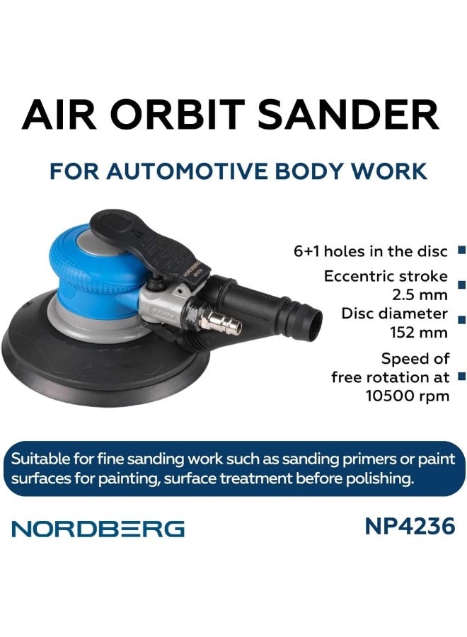 Air Orbit Sander 2.5Mm Orbit, 6″   Np4236, Heavy Duty