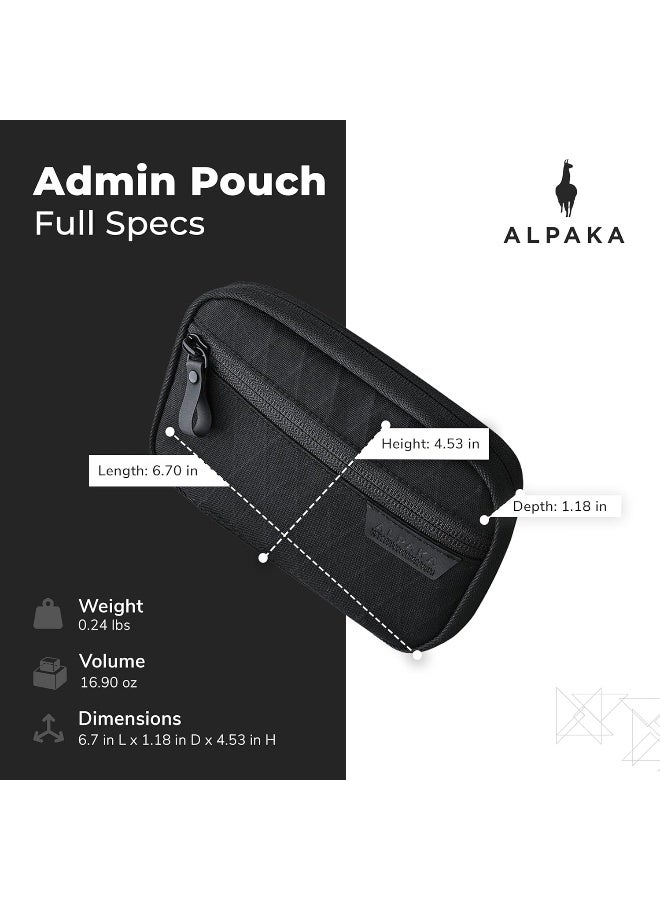 Admin Pouch - Handy Zippered Storage for Electronics, Cables, and Compact Tool Sets - Use as Everyday First Aid Kit - Weatherproof Olive Green X-Pac X42 Fabric