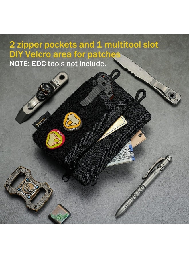 VE16 Pocket Organizer, EDC Pouch for Men, 7 Pockets EDC Pocket Organizer Velcro Pouch for Everyday Carry, Multitool Pocket Pouch Wallet for EDC Gears, Pocket Pouch for Men