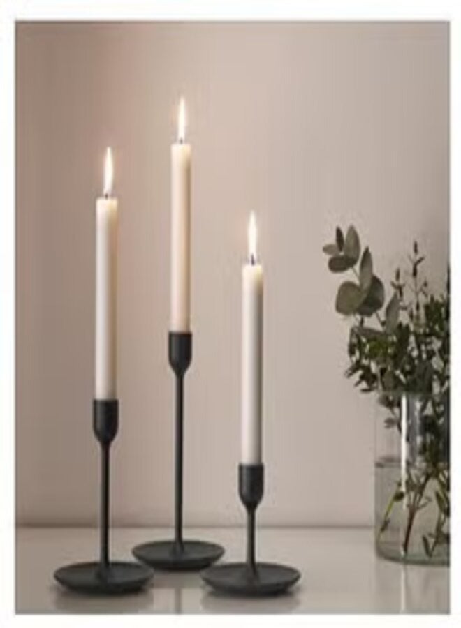 Candle stick set of 3 black