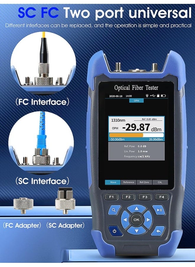 Mini-Pro 1310/1550nm OTDR Multi-Function Built in OPM/OLS / RJ45 Test/VFL Test Range 5m-60Km Dynamic Range 24dB/22dB Connector UPC With FC/APC-FC/UPC-SX